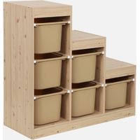 Mueble de almacenamiento infantil escalera, 6 cajones de almacenamiento