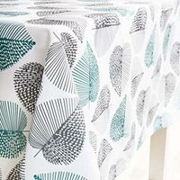 Nappe Imperméable de Table Rectangulaire Résistant Nappe Anti-Taches Tissu Oxford Motif Feuilles pour Table à Manger Picnic Party Jardin Lavable Entretien Facile 140X180CM,