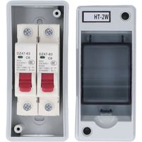 Disjoncteur miniature bipolaire à protection contre les fuites de courant avec boîtier de distribution étanche 230-400 V