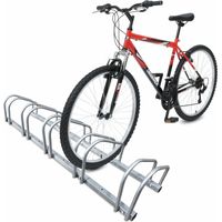 Vounot – Râtelier mural ou au sol pour 5 vélos – Support en métal revêtu – Installation facile – Charge maximale élevée