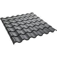 Pannello tegola facile 1030 x 950 MM in acciaio zincato, verniciatura opaca - Colore: Grigio antracite opaco, larghezza 950mm, lunghezza 1030mm