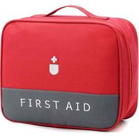 Trousse à pharmacie portable, petite trousse à pharmacie portable pour usage domestique, trousse de premiers secours,Grand rouge