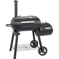 LANDMANN Smoker Vinson 200 Klassischer 16 Zoll-Smoker mit 4-in-1 Funktionen Abgerundetes Design für optimale Luftzirkulation Massive emaillierte Stahlroste & mit Deckelthermometer