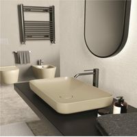FORM 60x35 Gingembre mat. Avec bonde. Siphon Noir mat