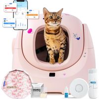 CATLINK selbstreinigende Katzentoilette, XXL 70L Fassungsvermögen, verstärkter seitlicher Auslaufschutz, 7-Punkt-Schutz, App-Steuerung und Mehrkatzenerkennung – Geeignet für mehrere Katzen (rosa)