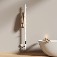 EMKE Sèche-serviette électrique avec élément chauffant thermostat température réglable minuterie LCD tactile, Porte-serviettes forme de branche, 1500 mm Blanc