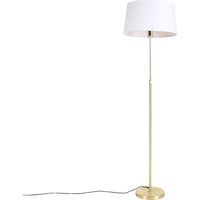 QAZQA Lampada da terra parte fl - Moderno - Acciaio,Tessuto - Bianco/Oro/Ottone - Tondo/Oblungo/Cilindro Max. 1 x Watt