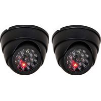 Lot de 2 caméras dôme factice avec caméra Infrarouge factice avec Objectif et Surveillance vidéo Clignotante