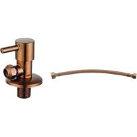FugaFlow Eccelente Robinet d'arrêt d'angle avec tuyau flexible - tuyau 30cm - 1/2""x3/8"" - cuivre brossé