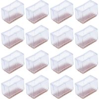 16er-Pack quadratische Stuhlbeinpolster, quadratische Füße, Bodenschoner für Möbel- und Tischbeine, rechteckiges PVC, rutschfest