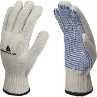 Gants tricoté en polycoton picots PVC TP169 blanc bleu T9 DELTA PLUS TP16909