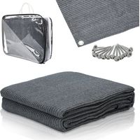Wolketon Tapis de tente camping, Tapis d'auvent de Camping, Auvent tapis, Tapis de sol pour caravane 250x250CM, Gris