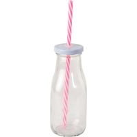 Mopec Botellitas con coperchio, vetro, rosa, 6 x 6 x 15 cm, 9 pezzi