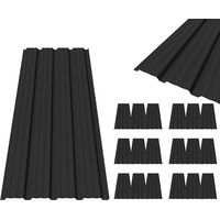 BIRCHTREE 18x Metal Roof Sheets 1290X450MM Black