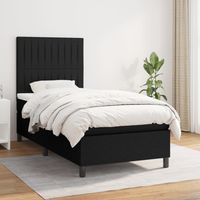 Ensemble Lit Adulte avec Sommier et Matelas confortable,Lit à sommier tapissier et matelas Noir 80x200 cm Tissu -BVN85884