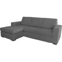 divano con penisola reversibile bellahome "bologna" grigio tessuto sfoderabile e antimacchia, 235x165x88 cm