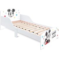 Topolino Lettino per Bambini Disney Mickey Mouse 70x143x60cm con sponde di sicurezza - Ideale dai 3 Anni - Linea Pure