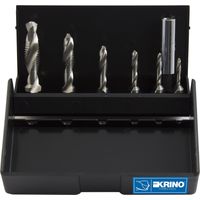 KRINO 19020213 Set 7 Pezzi Punta Maschio HSS con Attacco Esagonale 1-4 per Acciaio e Metalli colore Nero