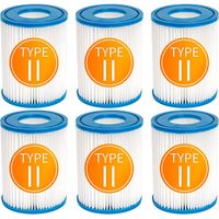 Replacement Filter Cartridges Compatible with Best-Way Type II 58094 The Inflatable Pool Filter, Compatible with Lay-Z Spa Hot Tub Filter, 4.2", 5.4", Pack of 6