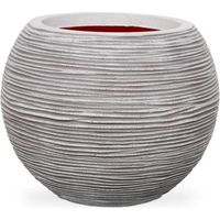 Vaso a Sfera Nature Rib 40x32 cm Avorio KOFI270 Capi