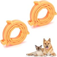 2 pcs Collier Chat Anti Puces et Tiques,Collier Anti Tique Chien,Collier Anti Puces pour Chien et Chat,Colliers naturels Contre Les puces et Les tiques,Design Réglable étanche 62cm (Orange)