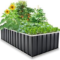 KINGBIRD Carré potager sans fond, 174x90x46cm, vert foncé