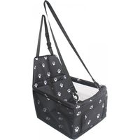 Sac de transport pour chien en tissu Oxford, siège auto respirant et lavable, sac de transport pliable pour animaux de compagnie, adapté aux petits animaux (imprimé noir).