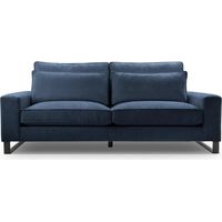 MAGDA - Canapé droit tissu chenille 2 places - Bleu