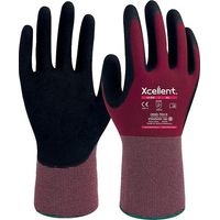 Gants dextérité nylon enduction nitrile jauge 1818-008 taille 8 - sachet de 12 paires - XCELLENT