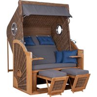 deVries Strandkorb PURE® CLIFF XL SUN PE Des. 486 st. griseum 130 x 80 x 160 cm