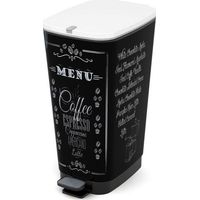 Curver - Cubo de basura Chic Bin con pedal antideslizante 45L, 44,5x 29x 60,5cm, decorado cocina, tapa y aro para bolsa