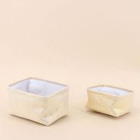 Lot de 2 paniers rectangulaires dorés