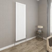 1600x472mm White Double Oval Column Radiator Vertical Modern Central Heating Radiators