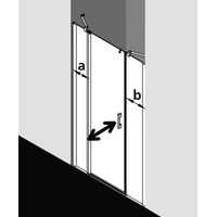Kermi Porte battante Pega 1AR 1200x 2000 BV : 1150-1200 SIHG verre trempé transparent