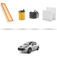 Kit tagliando 4 filtri compatibile con Peugeot 207 1.6 HDi 80kw dal 2006