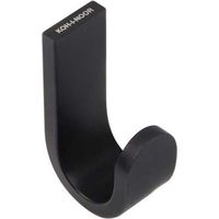 Patère MATERIA en aluminium brillant éloxé noir - 3 x 4,6 x h8 cm - avec adhésif 3M - Koh-I-Noor