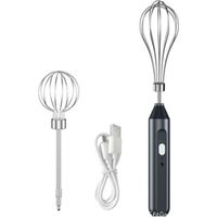 Batteur Électrique Sans Fil, Fouet Électrique Portable pour la Cuisson à la Maison (Noir)