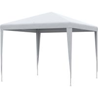 Pergola rectangulaire 2,7×2,7 m, imperméable, stable, résistante au gel, pour fêtes, jardin, camping et événements, de couleur blanche.