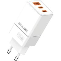Chargeur mural Beline GaN Power Delivery 65 W, 2 ports USB-C/USB, blanc