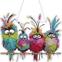 5D doppelseitiges Diamant-Malerei-Anhänger-Set, DIY-Vogel-Diamant-Malerei, kreative Acryl-Hängedekorationen, für Fenster, Türen und Wände, Eingangsgarten-Dekoration