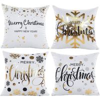 Set of 4 Christmas Cushion Covers, Christmas Pillowcase, Sofa Cushion Covers, Decorative Pillowcases Beautiful Christmas