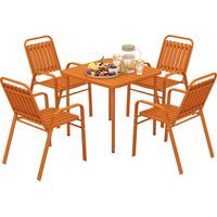 Table de jardin Table d'extérieur Orange Acier 80x80x73 cm