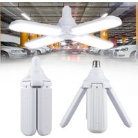 Éclairage LED 45 W pour garage, éclairage LED lumière du jour, panneaux déformables à 3 feuilles, plafonnier LED pour garage et grenier.