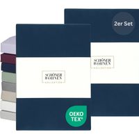 SCHÖNER WOHNEN drap-housse BASIC - Lot de 2 200x200 cm, Bleu