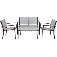 Gartenlounge Rebecca Mobili Rawal 75x110x58 Stahl Polyester Hellgrau Anthrazit Modern SET 4 stk