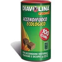 ACCENDIFUOCO ECOLOGICO 100 DIAVOLINA FUOCO - CUBETTI 100- 6 pezzi