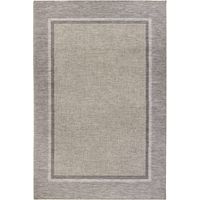 Tapis exterieur 115 x 170 cm, motif simple, beige, gris, pliable et résistant, idéal terrasse jardin, entretien aspirateur ou chiffon humide