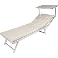 Coussin ecru pour transat 190x55x5
