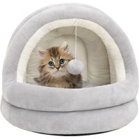 vidaXL Lit pour chat 40x40x35 cm Gris et crème