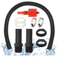 Kit de Raccordement pour Citerne de Pluie, 2 Passages de Citerne de Pluie de 1" avec Bec de Tuyau de 100 cm, Tuyau de Raccordement de 25 mm et Ouvre-Trous, 2 Colliers de Serrage pour Tonneaux